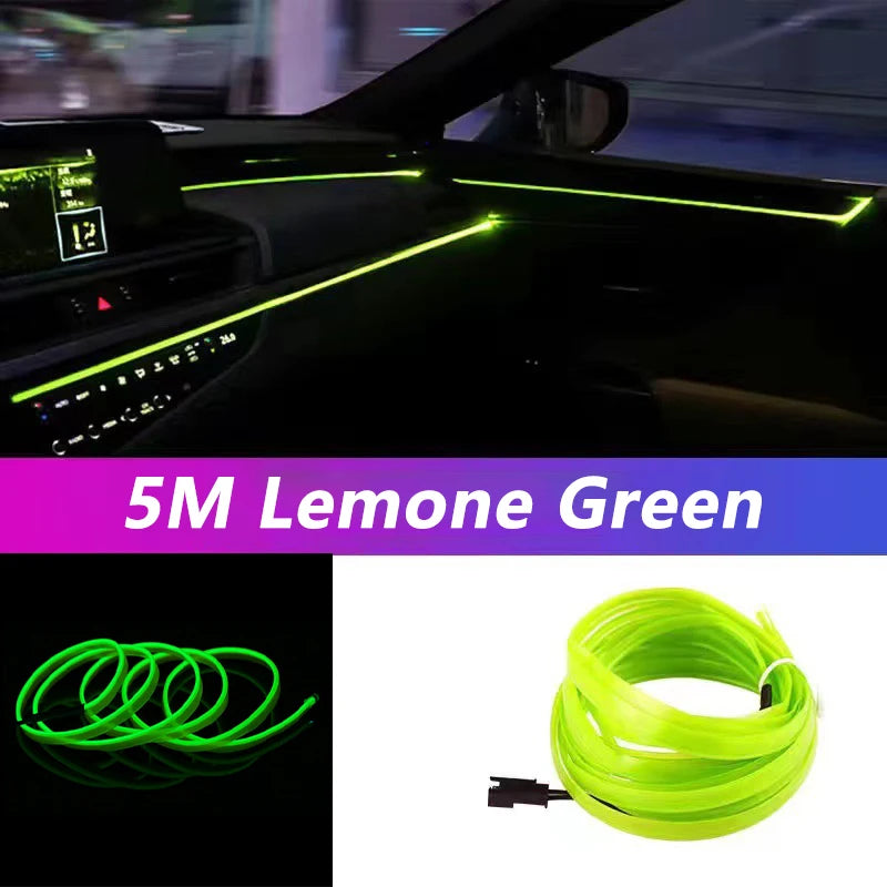 Bande LED néon intérieur voiture 5 m – Éclairage USB flexible