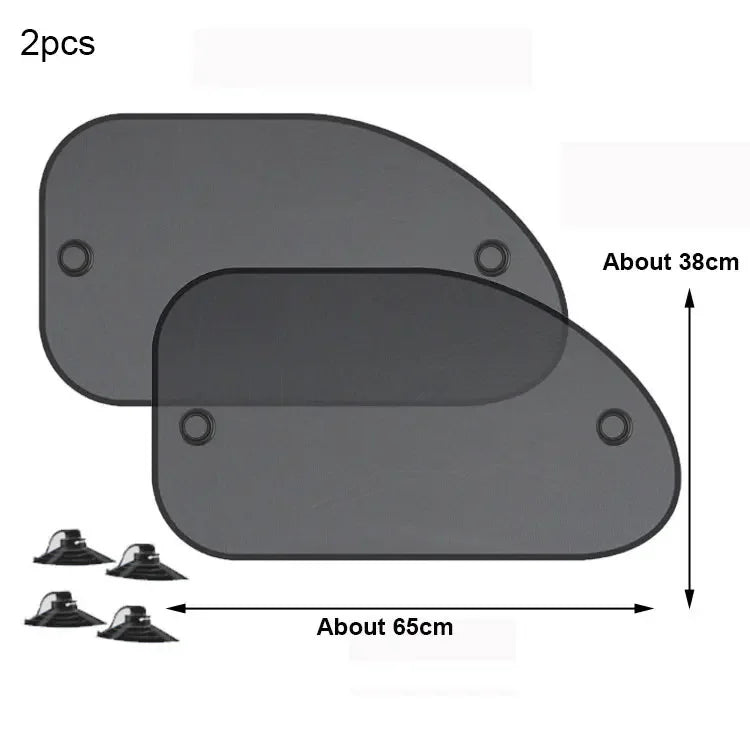 Rideaux pare-soleil voiture – Lot de 2, protection UV avec ventouses