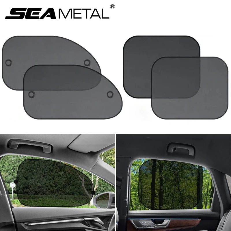 Rideaux pare-soleil voiture – Lot de 2, protection UV avec ventouses