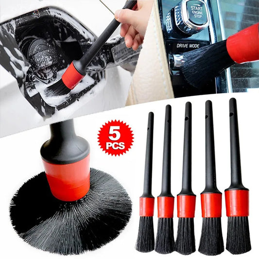 Kit 5 brosses de nettoyage voiture – Intérieur, jantes & détails
