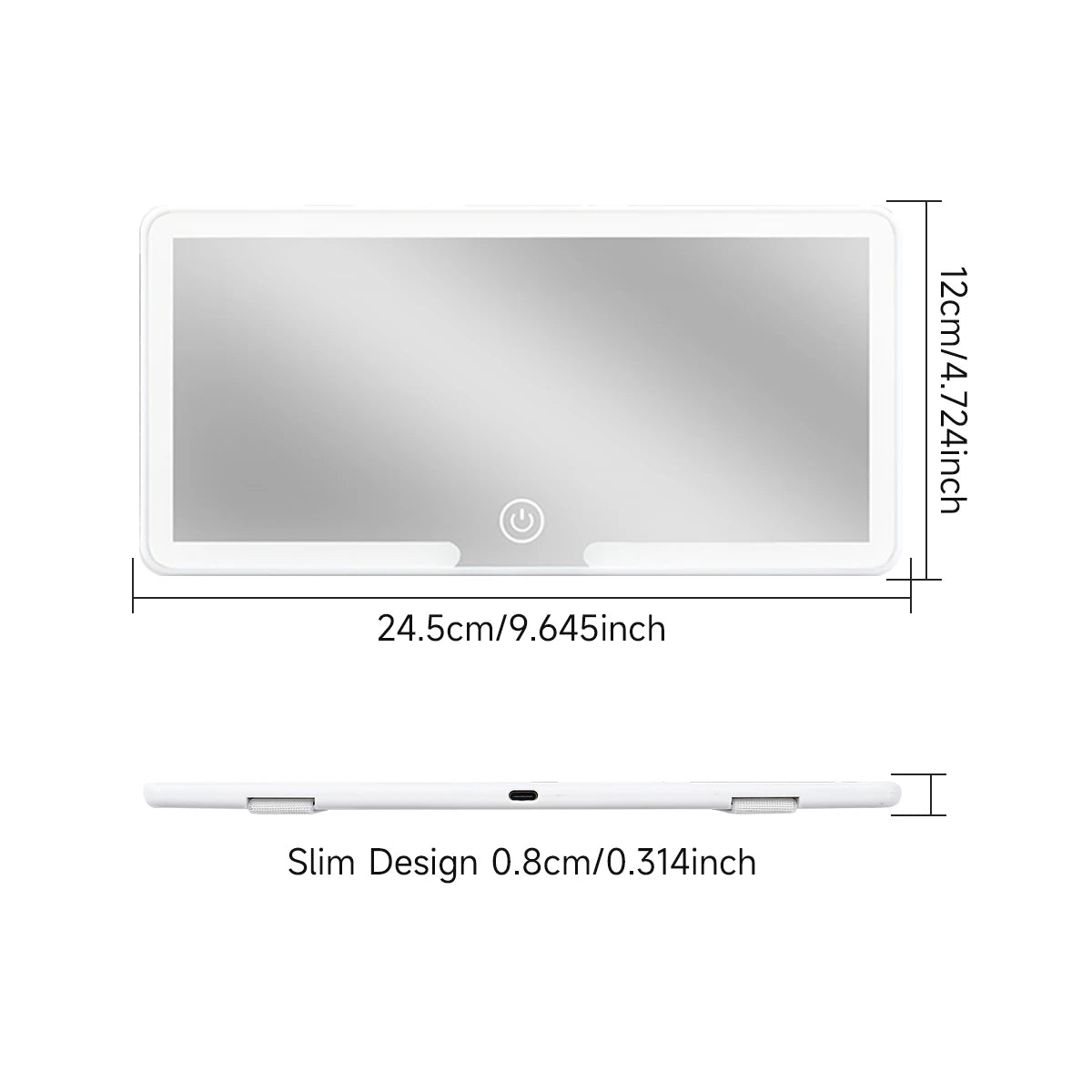 Miroir LED maquillage voiture – HD, rechargeable & réglable