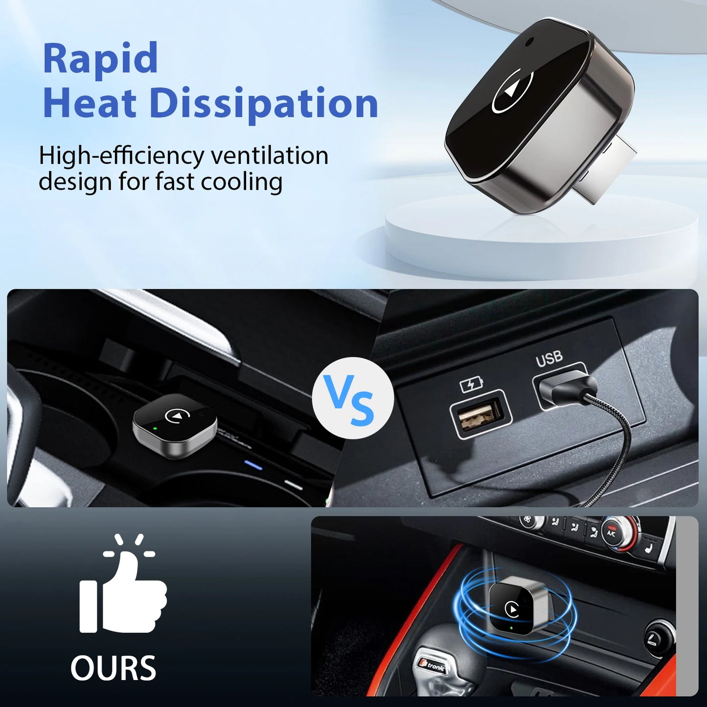 Adaptateur CarPlay & Android Auto sans fil – 2-en-1 plug & play