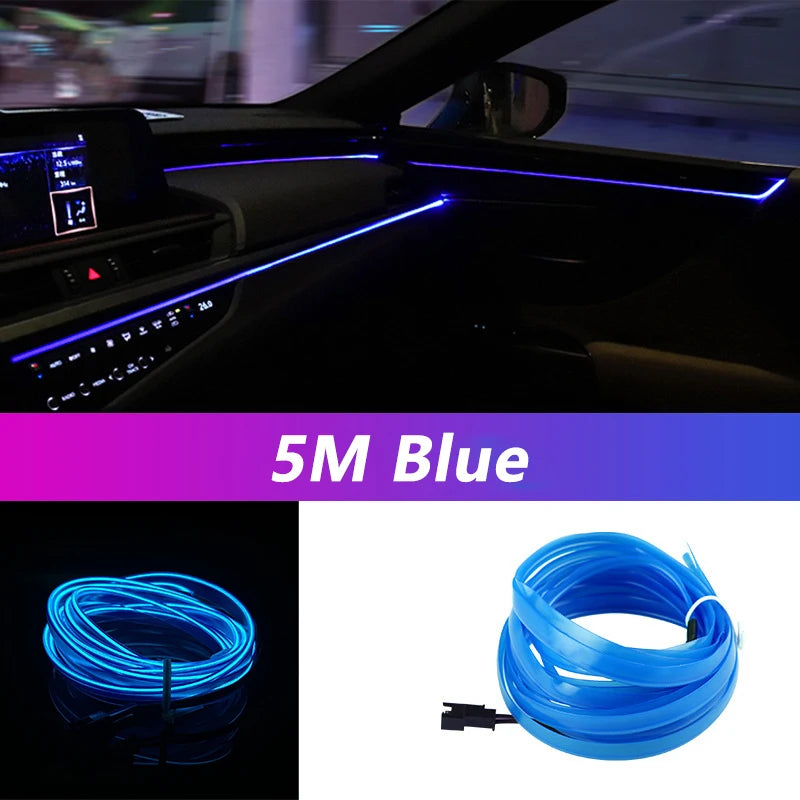 Bande LED néon intérieur voiture 5 m – Éclairage USB flexible