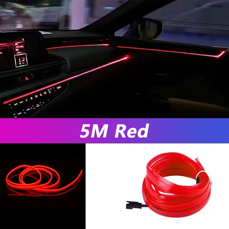 Bande LED néon intérieur voiture 5 m – Éclairage USB flexible