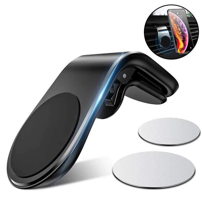 Support téléphone magnétique – Fixation grille d’aération 360°