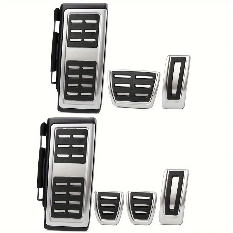 Couvre-pédales en acier inox – Compatibles VW Golf 7/8, Polo, Passat, Skoda (2014–2023)