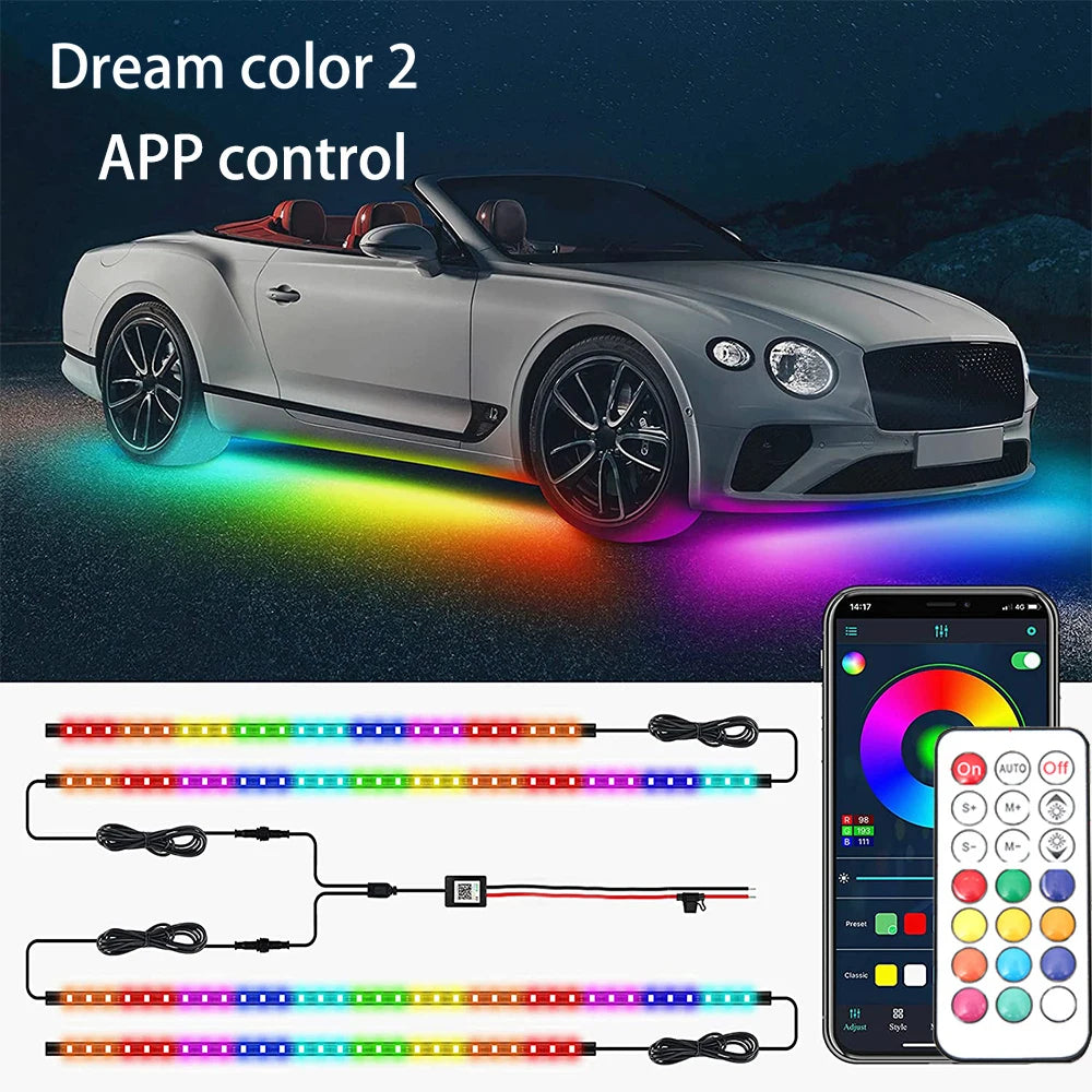Kit Néon LED Underglow RGB – Éclairage Sous Carrosserie avec App & Mode Musique
