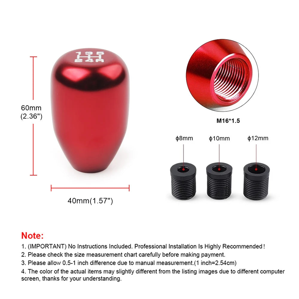 Pommeau de vitesse universel en alliage d’aluminium – 5 vitesses