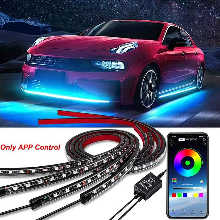 Kit Néon LED Underglow RGB – Éclairage Sous Carrosserie avec App & Mode Musique