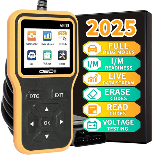 Scanner OBD2 2025 – Lecteur de codes moteur complet (données, effacement, tests)