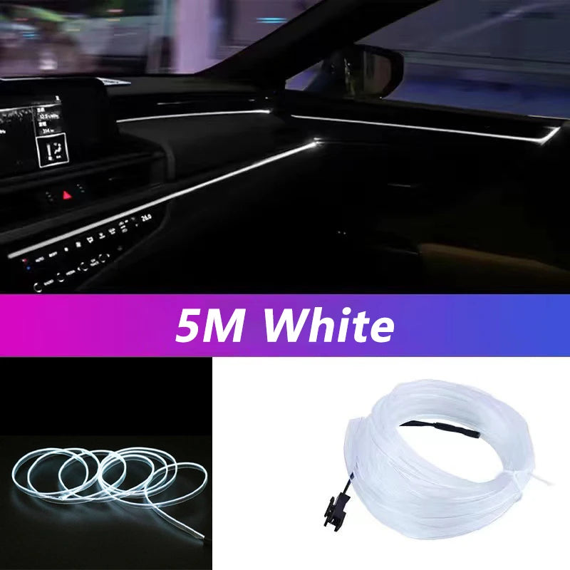 Bande LED néon intérieur voiture 5 m – Éclairage USB flexible