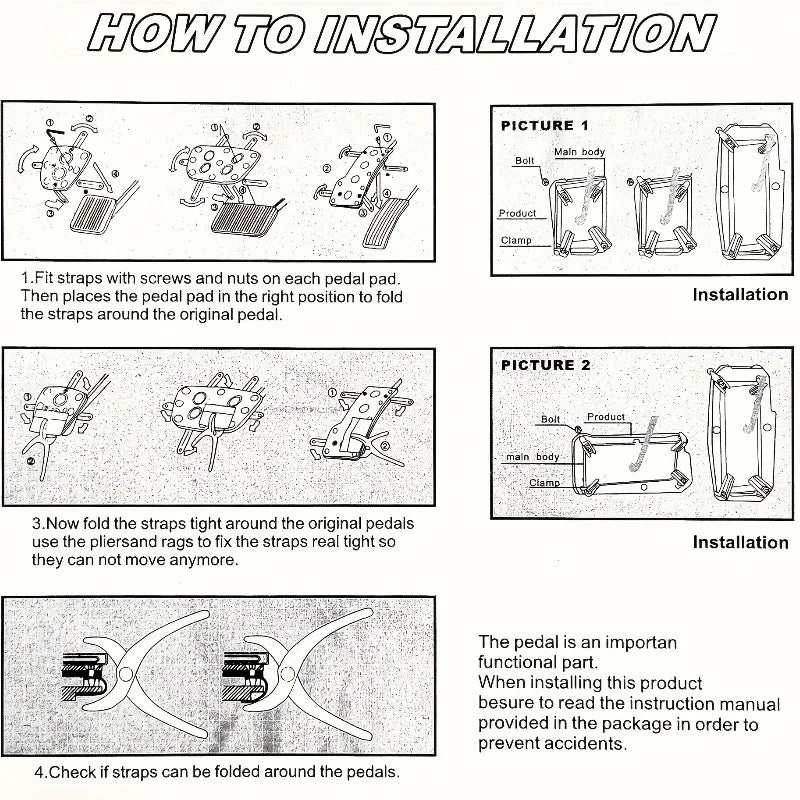 Set de pédales universelles en aluminium – Boîte auto & manuelle