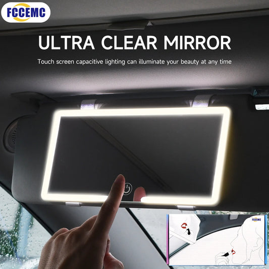 Miroir LED maquillage voiture – HD, rechargeable & réglable