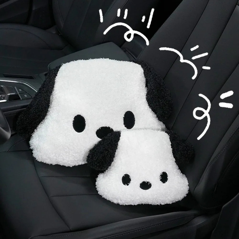 Coussin appui-tête voiture peluche chien – Soutien nuque & lombaires