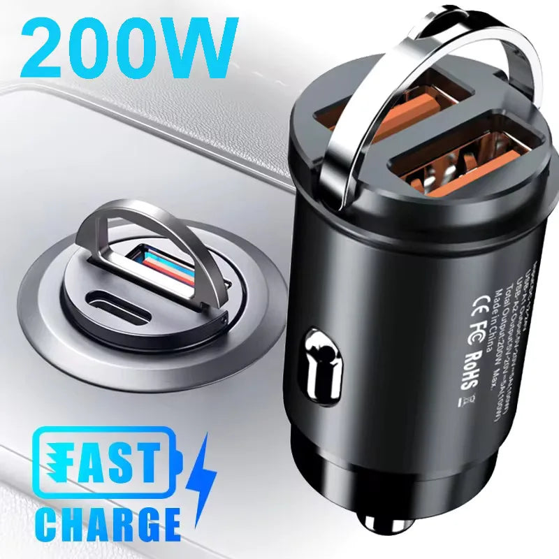 Chargeur voiture rapide 100W/200W – USB-C PD & QC3.0
