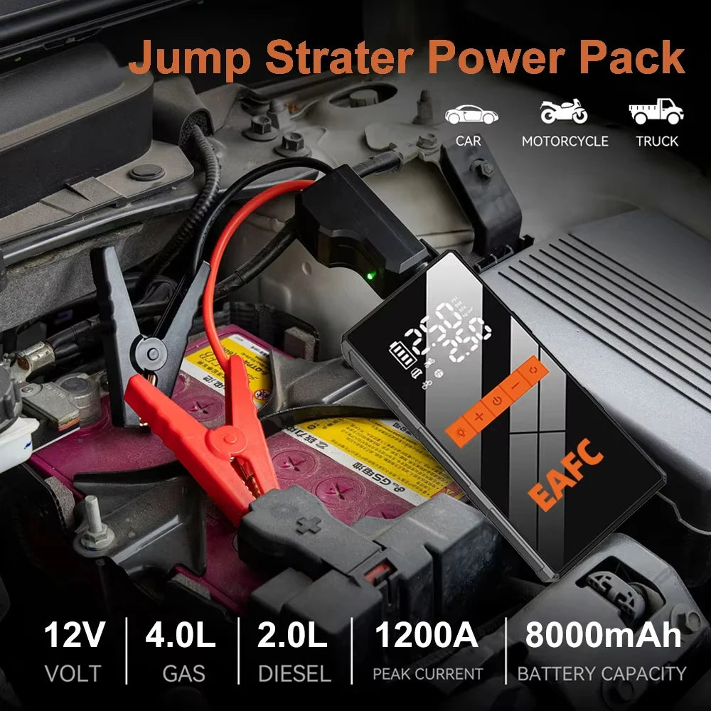 Booster de Batterie 2-en-1 avec Compresseur d'Air