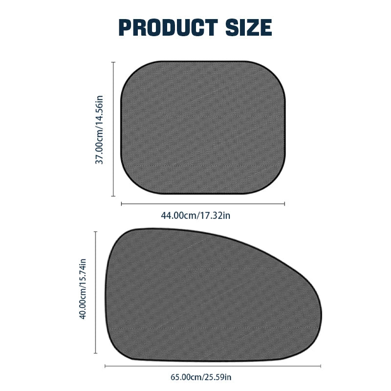 Rideaux pare-soleil voiture – Lot de 2, protection UV avec ventouses